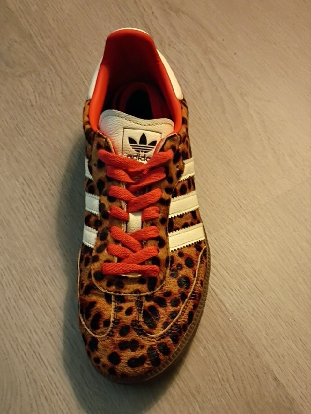 adidas Leopard-Print Gazelle with Orange Laces - Picture 2 of 6
